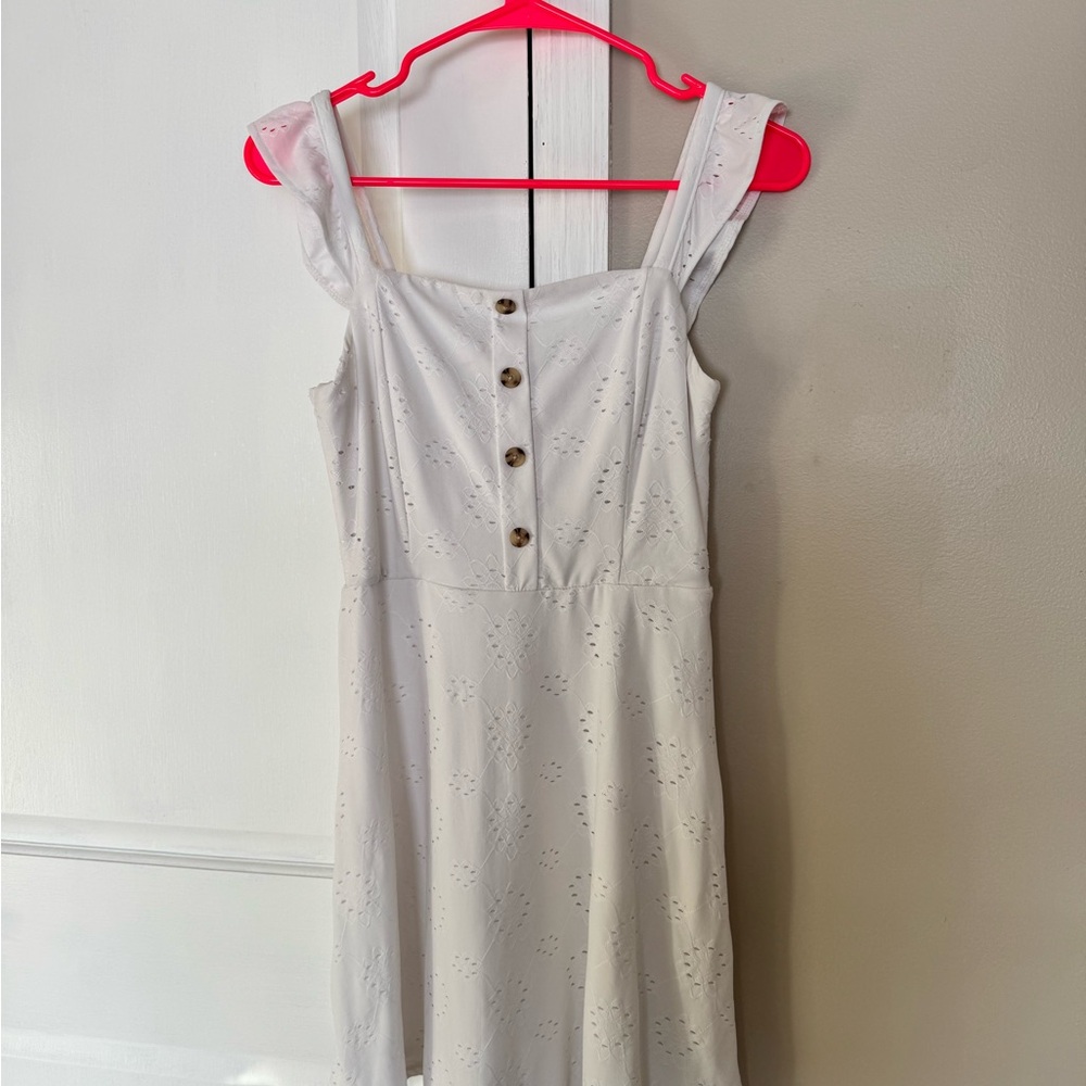 As U Wish White Eyelet Mini Dress